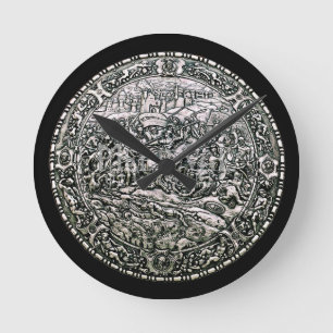 MEDIEVAL WAR SHIELD WALL CLOCK RONDE KLOK