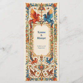 Medieval Wedding, Ancient Manuscript Menu