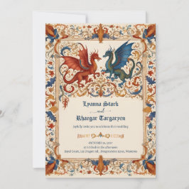 Medieval Wedding Invitation, Ancient Manuscript Kaart