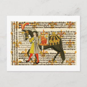 Medieval Woman and Horse Briefkaart