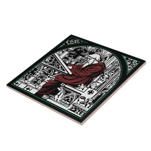 Medieval Writing Desk en Monk Tegeltje (Zijkant)