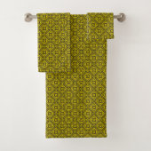 Medieval Yellow Black Lilies Romanesque Pattern Bad Handdoek (Insitu)