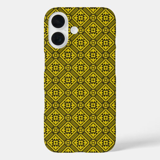 Medieval Yellow Black Lilies Romanesque Pattern Case-Mate iPhone Case (Achterkant)