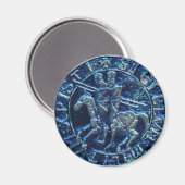 Medieval zegel van de Templar van de Knachten Magneet (Voorkant / Achterkant)