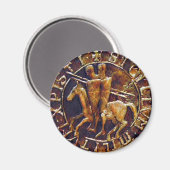 Medieval zegel van de Templar van de Knachten Magneet (Voorkant / Achterkant)