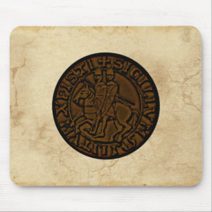 Medieval zegel van de Templar van de Knachten Muismat