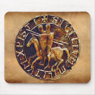 Medieval zegel van de Templar van de Knachten Muismat