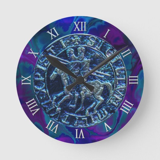 Medieval zegel van de Templar van de Knachten Ronde Klok (Voorkant)