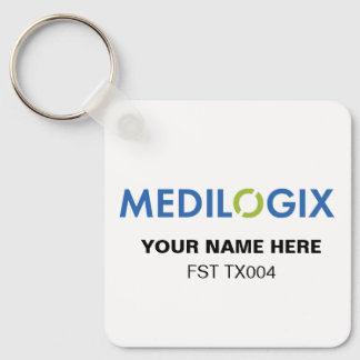 MEDILOGIX Sleutelhanger Vierkant Tekst Toevoegen