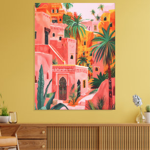 Medina Dreams: Marokkaanse oliekunst Canvas Afdruk