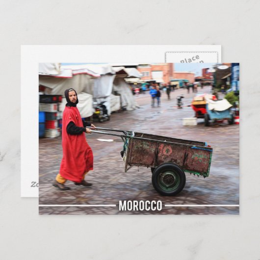 Medina of Marrakesh - Marrakesh Souk, Marokko Briefkaart (Voorkant / Achterkant)