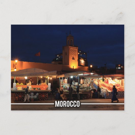 Medina of Marrakesh - Marrakesh Souks, Marokko Briefkaart (Voorkant)