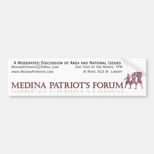 Medina Patriot's Forum Bumpersticker (Voorkant)