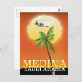 Medina Saudi-Arabië Reisposter Briefkaart (Voorkant / Achterkant)