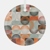 Medio-eeuw geometrisch, abstract kleurrijk patroon glas ornament (Voorkant)