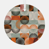 Medio-eeuw geometrisch, abstract kleurrijk patroon glas ornament (Achterkant)