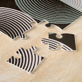 Medio-eeuw geometrisch, abstract kleurrijk patroon legpuzzel (Zijkant)