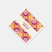 Medio eeuw geometrisch bloemig Paarse Sinaasappel Servet (Hoek)