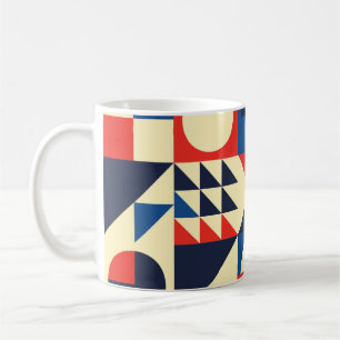 Medio eeuw geometrisch: funky retro patroon. koffiemok