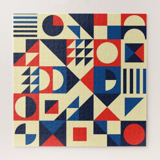 Medio eeuw geometrisch: funky retro patroon. legpuzzel (Horizontaal)