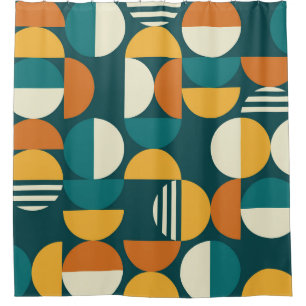 Medio eeuw geometrisch: minimalistisch retro desig douchegordijn