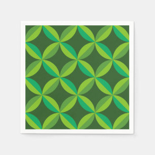Medio eeuw geometrische Limoen Mint Green Circles Servet
