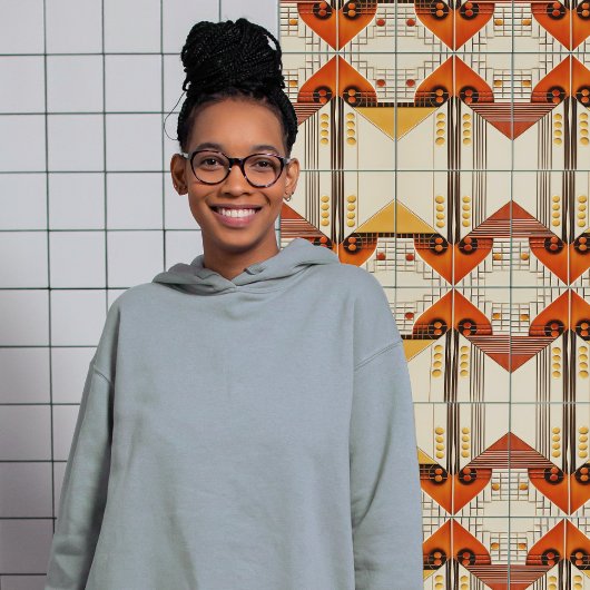 Medio-eeuw geometrische symmetrie art deco tegeltje