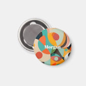 Medio eeuw Modern Art Monogram of naam, geometrisc Magneet (Voorkant / Achterkant)