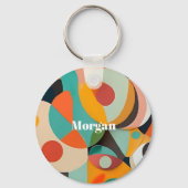 Medio eeuw Modern Art Monogram of naam, geometrisc Sleutelhanger (Achterkant)