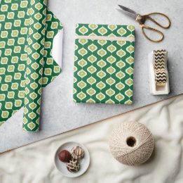 Medio eeuw moderne groene kerst geometrisch cadeaupapier