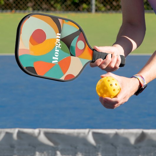 Medio eeuw moderne kunst, naam of monogram geometr pickleball paddle (Insitu)