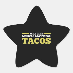Medisch advies Taco verpleegkundige Doctor Funny Ster Sticker