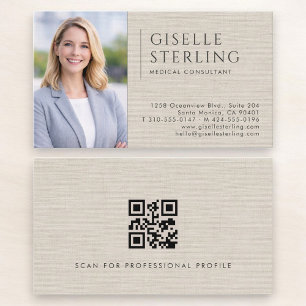 Medisch adviseur linnen foto QR-code Visitekaartje