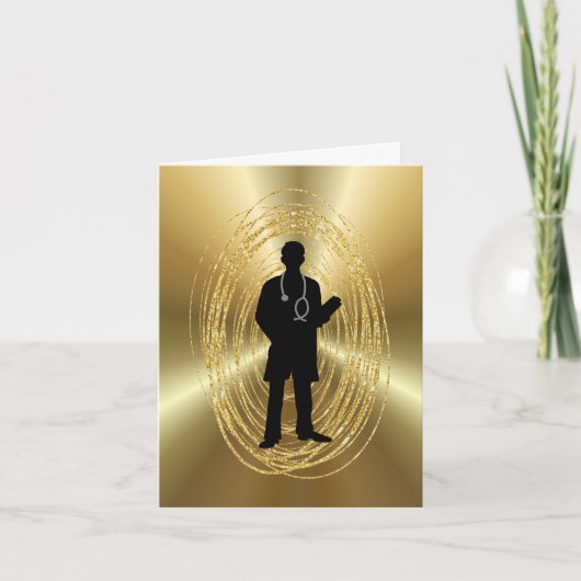 Medisch Afstuderen Kaart voor mannelijke arts (Voorkant)