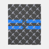 Medisch arts MD Caduceus op blauwe strepen Fleece Deken (Voorkant)