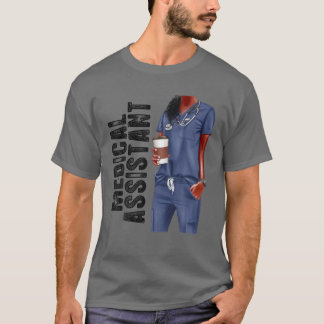 Medisch assistent Afro Love Melanin African Americ T-shirt