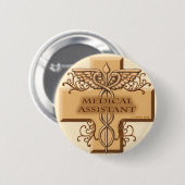 Medisch assistent Caduceus Ronde Button 5,7 Cm (Voorkant /achterkant)