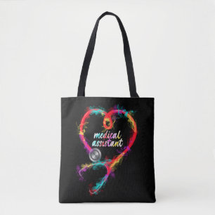 Medisch assistent Colorful Stethoscope Heart Nurse Draagtas