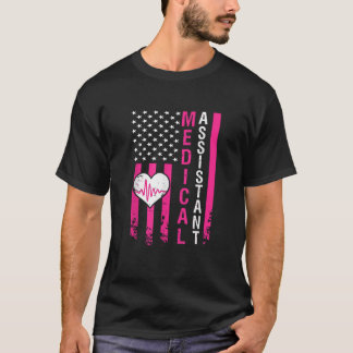 Medisch assistent geeft hartslag Roze Ameri T-shirt