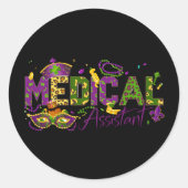 Medisch assistent - Mardi Gras Ronde Sticker (Voorkant)