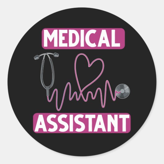 Medisch assistent Stethoscoop verpleegster Ronde Sticker (Voorkant)