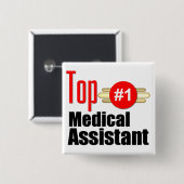Medisch assistent vierkante button 5,1 cm (Voorkant /achterkant)