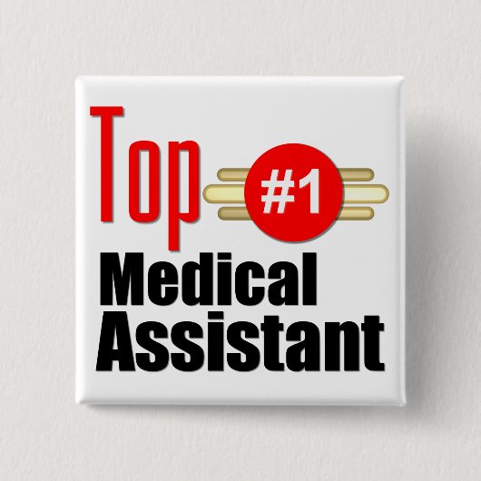 Medisch assistent vierkante button 5,1 cm (Voorkant)