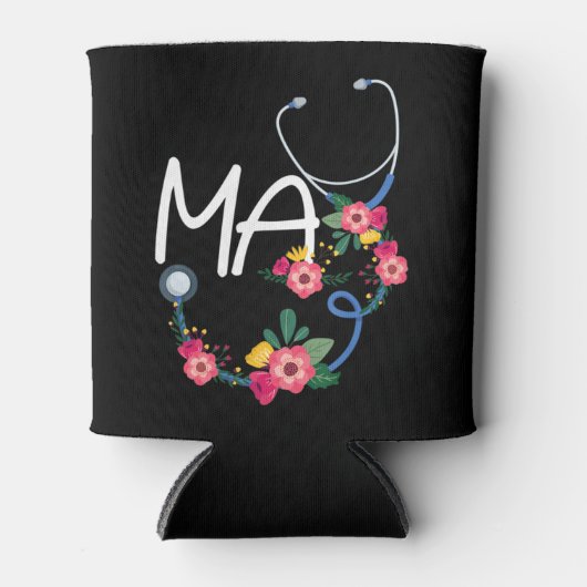 Medisch assistent ziekenhuis Stethoscoop Floral Wr Blikjeskoeler (Voorkant)