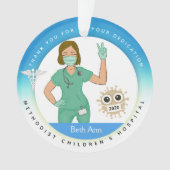 Medisch beroemde kerstversieringen, verpleegkunde ornament (voorkant)