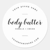 Medisch boter modern wit product ronde sticker (Voorkant)