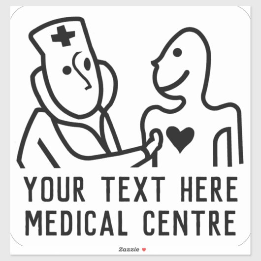 Medisch Centrum Hart Gezondheidsthema Sticker (Vel)