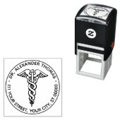 Medisch Dokter Caduceus #2 Naam Adres Zelfinktende Stempel (In situ)