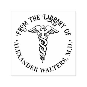 Medisch Dokter Caduceus #2B “Uit de bibliotheek va Zelfinktende Stempel