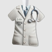 Medisch Dokter Jas Gepersonaliseerde Kerst Ornam Ornament (voorkant)